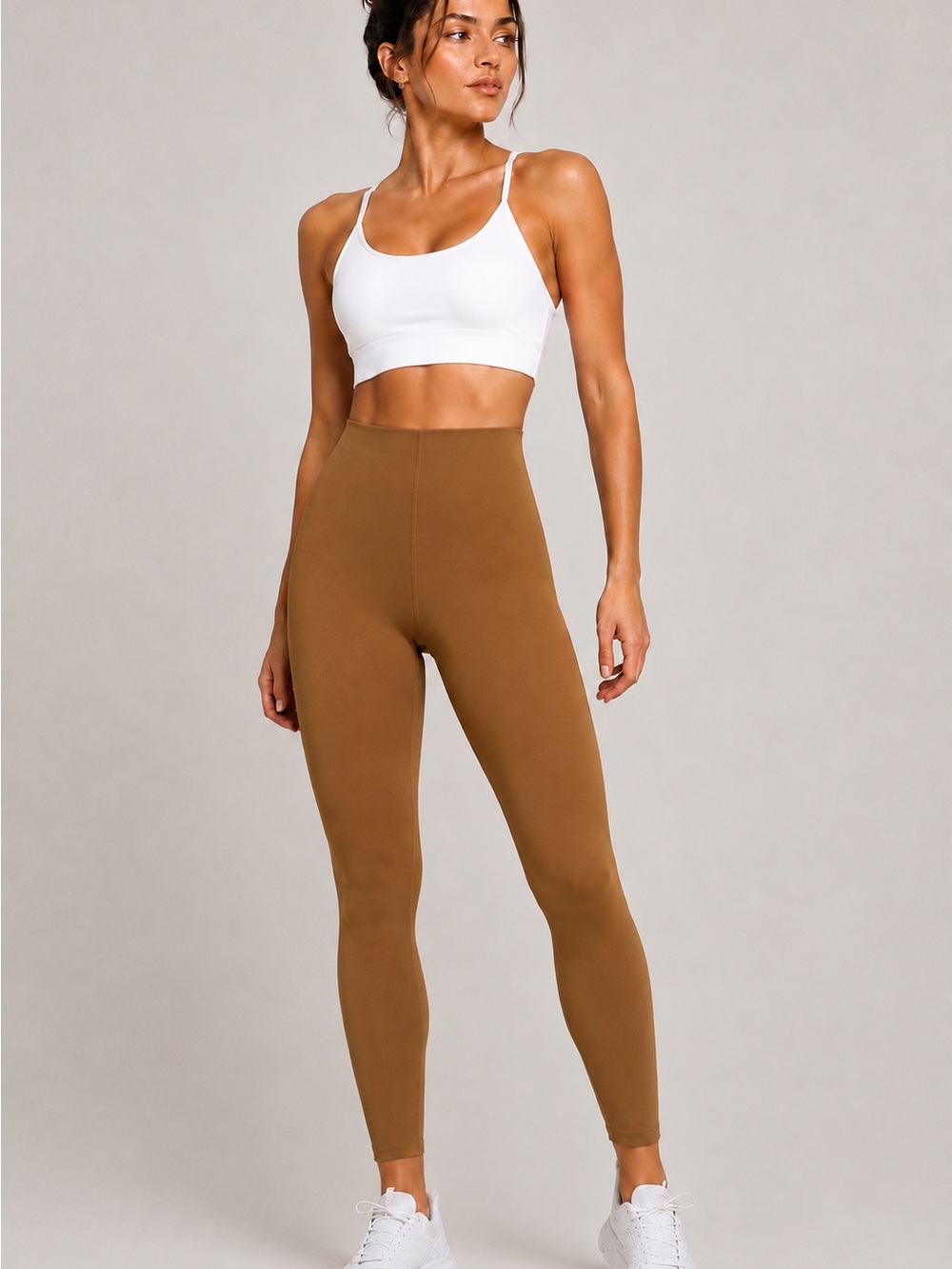Good American High Rise 7/8 Leggings Size 3 Camel Brown Stretch Activewear